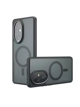 Для Magsafe ударопрочный акриловый чехол для телефона Honor 200 Pro 200 Lite беспроводная зарядка магнитный жесткий бампер матовый чехол Shell For Honor 200 чёрный