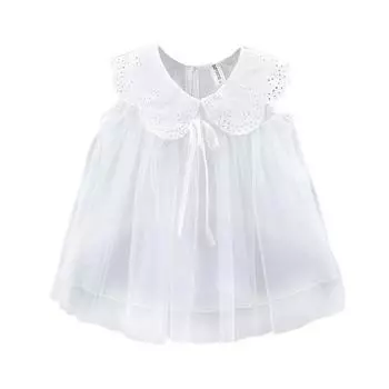 Для маленьких девочек, детей, детская мода, шикарное, милое, красивое, в стиле принцессы, сплошной цвет, кружевное сетчатое платье без рукавов, дизайн 80