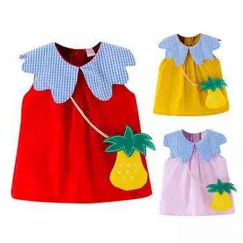 Для маленьких девочек детское детское модное шикарное повседневное милое освежающее однотонное клетчатое платье без рукавов с кукольным воротником 7