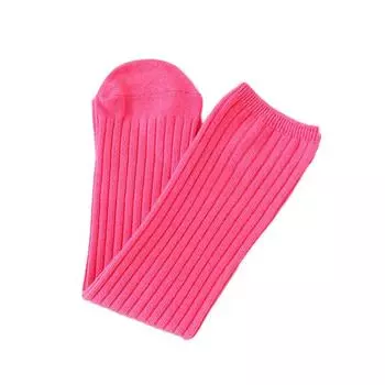 для малышей 3-12 лет, хлопковые детские чулки цвета конфет, высокие гольфы, теплые носки, длинные штанины розы красного