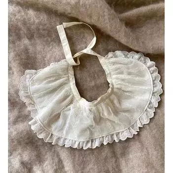 Для малышей, девочек, кружевной фартук принцессы, однотонные юбки, милые нагрудники для новорожденных, юбка в стиле фартука со шнуровкой S fit 60-75cm белый