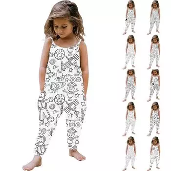 Для малышей, маленьких девочек, без рукавов, сделай сам, эскизы, летний комбинезон, одежда для игр 130