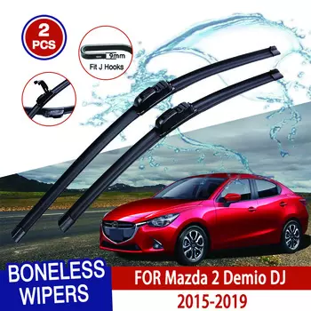 Для Mazda 2 Demio DJ 2015-2019 автомобильный стеклоочиститель U-образный мягкий резиновый бескаркасный без кронштейна автомобильные дворники 22 +17