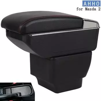 Для Mazda 2 подлокотник универсальный автомобильный центральный подлокотник ящик для хранения подстаканник аксессуары для модификации чёрный