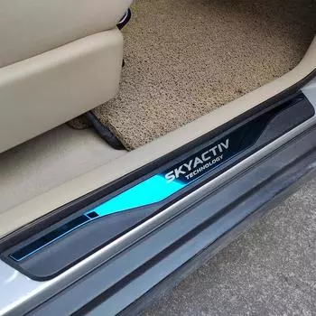 Для Mazda 3 2014 автомобильные накладки на пороги педалей, накладки на пороги, защитные полосы, чехлы, наклейки, автоаксессуары небесно-голубой