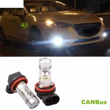 Для Mazda 3 5 6 CX-5 CX-7 Axela Atenza 2x H8 H11 CANBus без ошибок 100 Вт 20SMD светодиодные противотуманные фары лампы