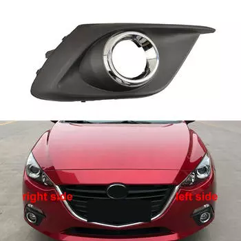Для Mazda 3 Axela 2014 2015 2016 Высокая конфигурация Решетка переднего бампера Противотуманные фары Коробка Рамка Противотуманные фары Крышка противотуманных фар 1PCS left side