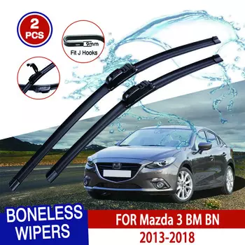 Для Mazda 3 BM BN 2013-2018 автомобильный стеклоочиститель U-образный мягкий резиновый бескаркасный без кронштейна автомобильные дворники 24 +18