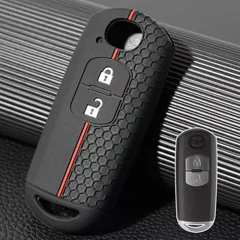 Для Mazda 3 Hatch 6 Atenza Wagon Cx5 Cx9 Cx7 Mx5 2017 2018 2 кнопки силиконовый брелок для ключей крышка чехол защитный держатель чёрный