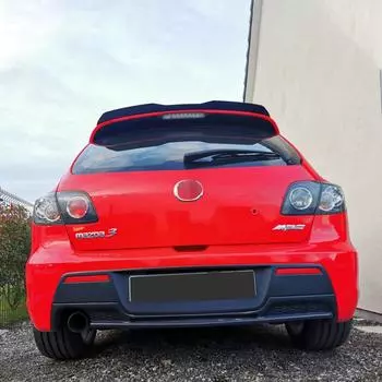 Для Mazda 3 хэтчбек 2006-2012 задняя крышка багажника автомобильный спойлер крылья глянцевый черный карбон универсальные внешние аксессуары Unpainted
