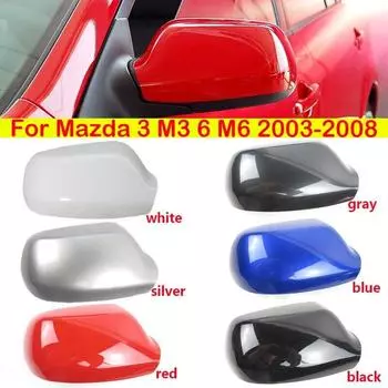 Для Mazda 3 M3 6 M6 2003-2008 автомобильная замена заднего вида боковое зеркало крышка крыла наружная дверь задний вид чехол отделка корпус авто Black L Side
