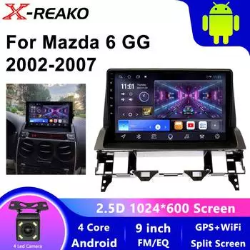 Для Mazda 6 Atenza GG 2002 - 2007 2K QLED / IPS Android DSP автомобильный радиоприемник мультимедийный видеоплеер GPS CarPlay головное устройство 1GB+32GB carplay