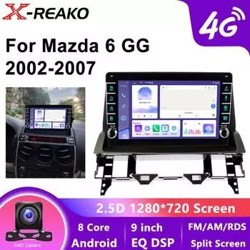 Для Mazda 6 Atenza GG 2002 - 2007 2K 4G 8Core QLED / IPS Android DSP автомобильный радиоприемник мультимедийный видеоплеер GPS CarPlay головное устройство 8 core 4GB+64GB