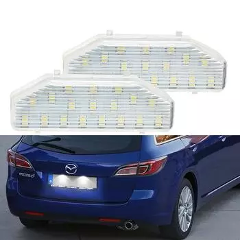 Для Mazda 6 GH 2007-2012 RX-8 2004-2012 белый светодиодный фонарь заднего номерного знака автомобиля, лампа номерного знака белый