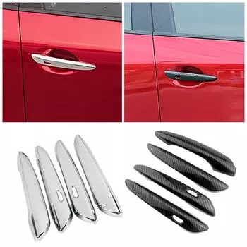 Для Mazda CX-30 CX30 CX 30 2020 года выпуска наружная ручка двери из углеродного волокна хромированная рамка молдинга хромированная наклейка на автомобиль