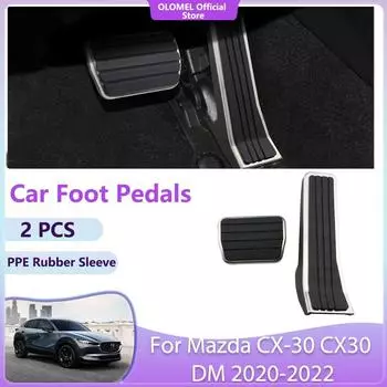 Для Mazda CX-30 CX30 DM 2020 2024 2024 Автомобильные подставки для ног Накладки на педали Топливо Тормозные Нескользящие Без сверления Легкосплавные чехлы Детали Аксессуары