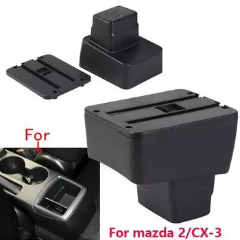 Для MAZDA CX-3 Подлокотник Для Mazda 2 Skyactiv Версия cx3 Подлокотник для автомобиля Ящик для хранения Изогнутая поверхность кожа Простая установка