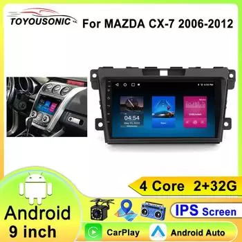 Для MAZDA CX-7 cx7 cx 7 2007-2013 2014 Автомобильный стерео Мультимедиа Видео Плеер Carplay Автоматическая GPS Навигация Автоматический GPS НЕТ 2DIN DVD 4 core 1GB+32GB carplay