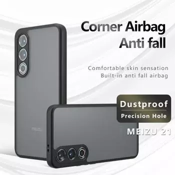 Для Meizu 21 20 Pro матовый против отпечатков пальцев прозрачный цветной противоударный чехол из ТПУ с защитой от падений, не желтеющий, защитная задняя крышка For Meizu 20 прозрачный