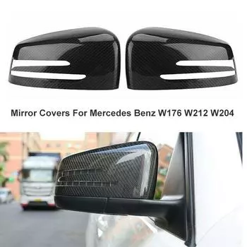 Для Mercedes Benz A B C Класса W176 W246 W204 Накладки на боковые зеркала заднего вида из углеродного волокна, наружные детали