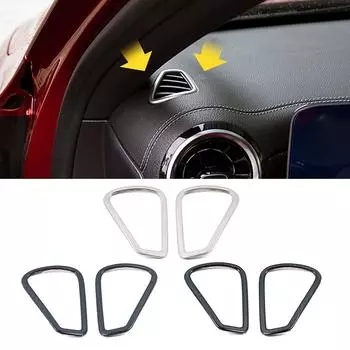 Для Mercedes Benz A CLA Class W177 V177 C118 W118 2020 2024 2024 Автомобильная приборная панель кондиционера воздуха розетка переменного тока рамка вентиляционное кольцо отделка чёрный