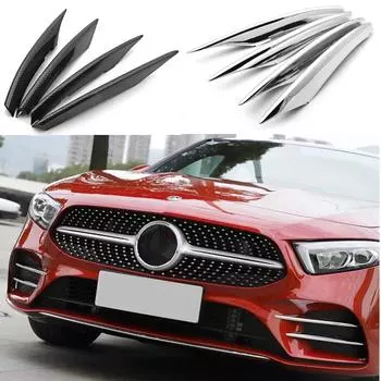 Для Mercedes Benz A Class W177 A180 A200 передняя противотуманная фара, накладка, наклейка, наклейка из АБС-пластика, хромированные аксессуары, Стайлинг автомобиля, 4 шт./компл. чёрный