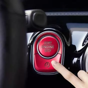 Для Mercedes Benz AB CLA GLB GLA Class W177 V177 W247 C118 W118 X247 H247 AMG A35 A45 Кнопка запуска и остановки двигателя автомобиля Отделка крышки красный