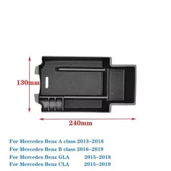 Для Mercedes Benz AB Class GLA CLA 2013-2016 2017 автомобильный подлокотник для центральной консоли, ящик для хранения, органайзер, лоток, аксессуары