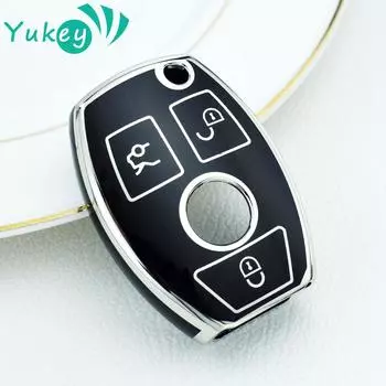 Для Mercedes Benz ABCE Class GLS C GLK GLC CLS CLA AMG W204 W205 W212 W463 W176 TPU чехол для автомобильного ключа защитная оболочка чёрный