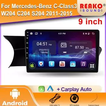 Для Mercedes-Benz C-Class 3 W204 C204 S204 2011-2015 Android Car Stereo Unit Multimedia Radio Video Player GPS Wireless Carplay 4 core 1GB+32GB carplay