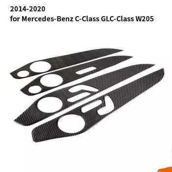 Для Mercedes-Benz C-Class GLC-Class W205 2014-2020 Аксессуары Украшение Двери Из Карбонового Волокна Наклейка Внутренние Дверные Панели чёрный