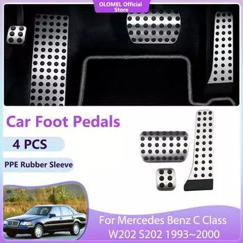 Для Mercedes Benz C Class W202 S202 1993~2000 Качественные автомобильные подставки для ног, педали газа, тормозные накладки, нескользящие, без сверления, чехлы, аксессуары