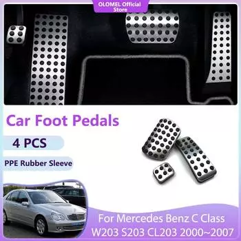Для Mercedes Benz C Class W203 S203 CL203 2000~2007 качественные автомобильные подставки для ног, педали газа, тормоза, нескользящие, без сверления, чехлы, аксессуары