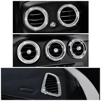 Для Mercedes Benz C Class W205 2015-2018 молдинги салона кондиционер кондиционер розетка вентиляционное отверстие ремонт кристалл алмаз наклейка кольцо отделка