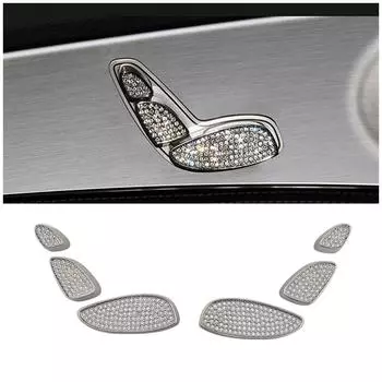Для Mercedes Benz C Class W205 2015-2018 регулировка сиденья переключатель ручка кнопка ремонт искусственный кристалл алмаз наклейка отделка серебряный