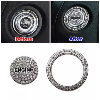 Для Mercedes Benz CE GLC Class W205 W213 X253 автомобильный выключатель запуска и остановки двигателя кнопка крышки крышка алмазная отделка кристалл наклейка