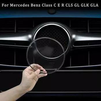Для Mercedes Benz Class CER CLS GL GLK GLA CLA X177 X156 W205 W212 W213 GLK200 260 Передняя решетка Эмблема Защитная крышка Акрил C class 2015 - 2018