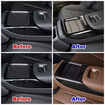 Для Mercedes Benz E Class W213 2016 2020 автомобильный стиль внутренняя часть ремонт задний ряд сиденья подлокотник панель крышка рамка отделка чёрный