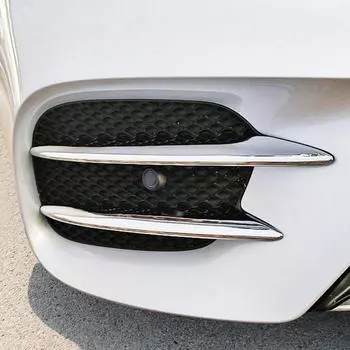 Для Mercedes Benz E Class W213 E200 E300 2016-2019 E43 AMG автомобильные передние противотуманные фары полоски крышки защитная отделка аксессуары серебряный