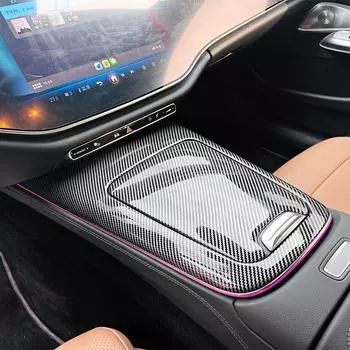 Для Mercedes Benz E-Class W214 2024+ E260 E300 Центральная консольная панель из углеродного волокна Стиль наклейки для интерьера Аксессуары