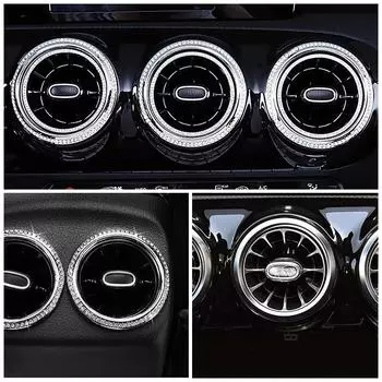 Для Mercedes Benz GLA Class GLA200 GLA220 GLA250 2020 2024 выход кондиционера AC Vent Crystal Trim Ring Diamond Sticker