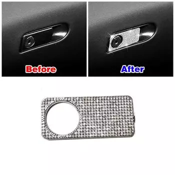 Для Mercedes Benz GLC 253 2015-2019 Ящик для хранения, перчаточный ящик, переключатель, кнопка, крышка, отделка, кристально-алмазная наклейка серебряный