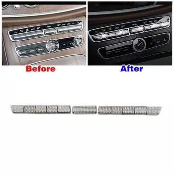 Для Mercedes Benz GLC 253 2015-2019 центральная консоль кондиционера AC регулировка кнопка переключатель ремонт кристалл алмазная наклейка отделка серебряный