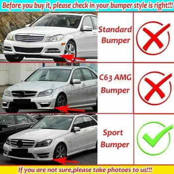 Для Mercedes-Benz W204 C200 C250 C300 Sport 2012-2014 автомобильные аксессуары передний бампер нижний спойлер комплект губ защитная крышка бампера