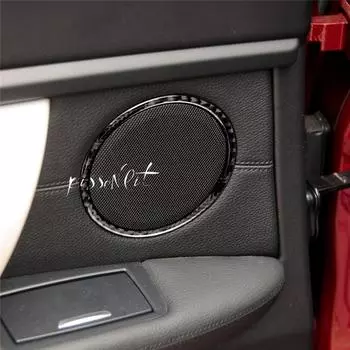 Для Mercedes C Class W205 автомобильный стиль карбоновое волокно автомобильная дверь громкоговоритель кольцо внутренняя отделка наклейка C180 GLC аксессуары 4 шт чёрный