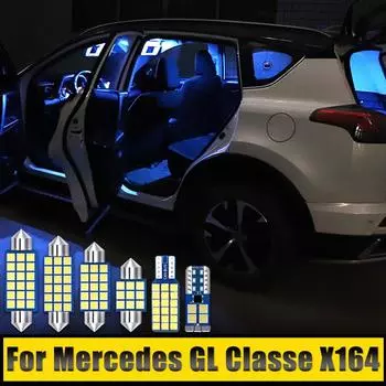 Для Mercedes GL Classe X164 GL500 GL350 12 шт. светодиодный автомобильный плафон для чтения зеркало для туалетного столика лампы для перчаточного ящика багажника лампы аксессуары розовый