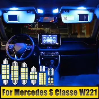 Для Mercedes S Classe W221 13 шт. 12 В светодиодный плафон для чтения в салоне автомобиля, зеркало для туалетного столика, лампы для бардачка, лампы для багажника, аксессуары