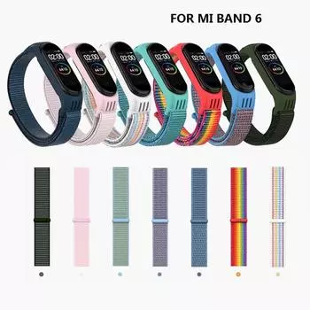 Для Mi Band 6 7 цветной мягкий нейлоновый ремешок для Xiaomi MI Band 6 Сменный ремешок для браслета оранжевый