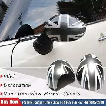 Для MINI Cooper One S JCW F54 F55 F56 F57 F60 2015-Union Jack автомобильный корпус наружные чехлы для зеркал заднего вида Left Hand Drive-With Ligh чёрный