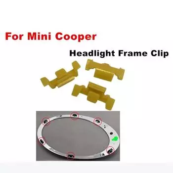Для MINI Cooper S One Countryman R55 R56 R60 F54 F55 F56 F60 Countryman 6 шт., зажим для рамки фар автомобиля, крепеж жёлтый